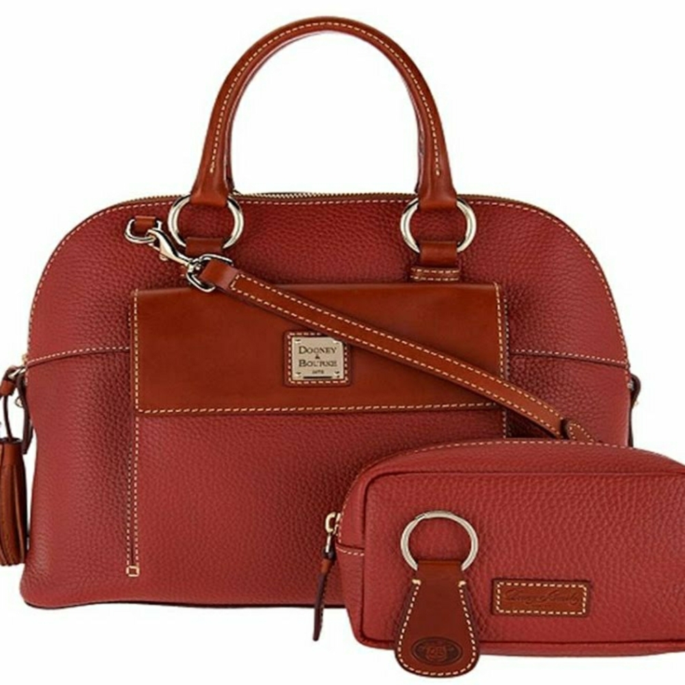 Dooney & Bourke Pebbled Leather Aubrey Satchel & Accessories Terracotta